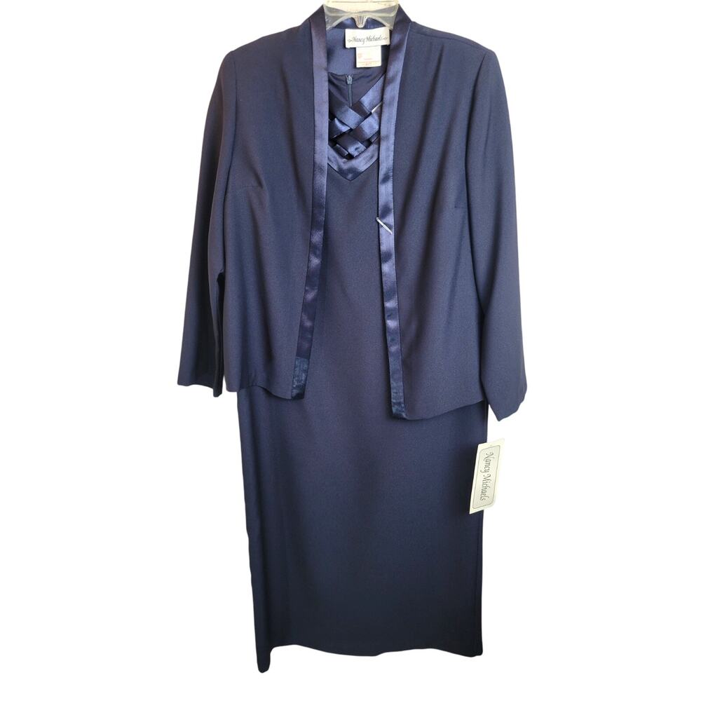VTG‎ NWT Nancy Michaels Royal Blue 2-Piece Formal Dress & Jacket Women's Size 8P